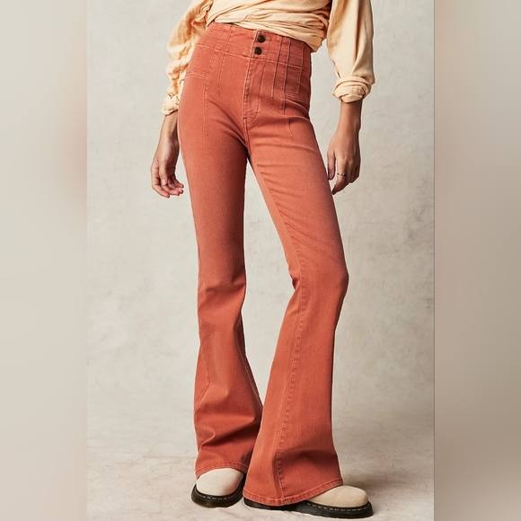 Free People Pants - Free People We The Free Jayde Flare Jeans Women's 29 Apricot Brandy